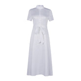 Shiori Oumi Cosplay Costume - The Girl I Want to Eat is Not Human Anime White Long Dress Stage Performance Outfit - Halloweez